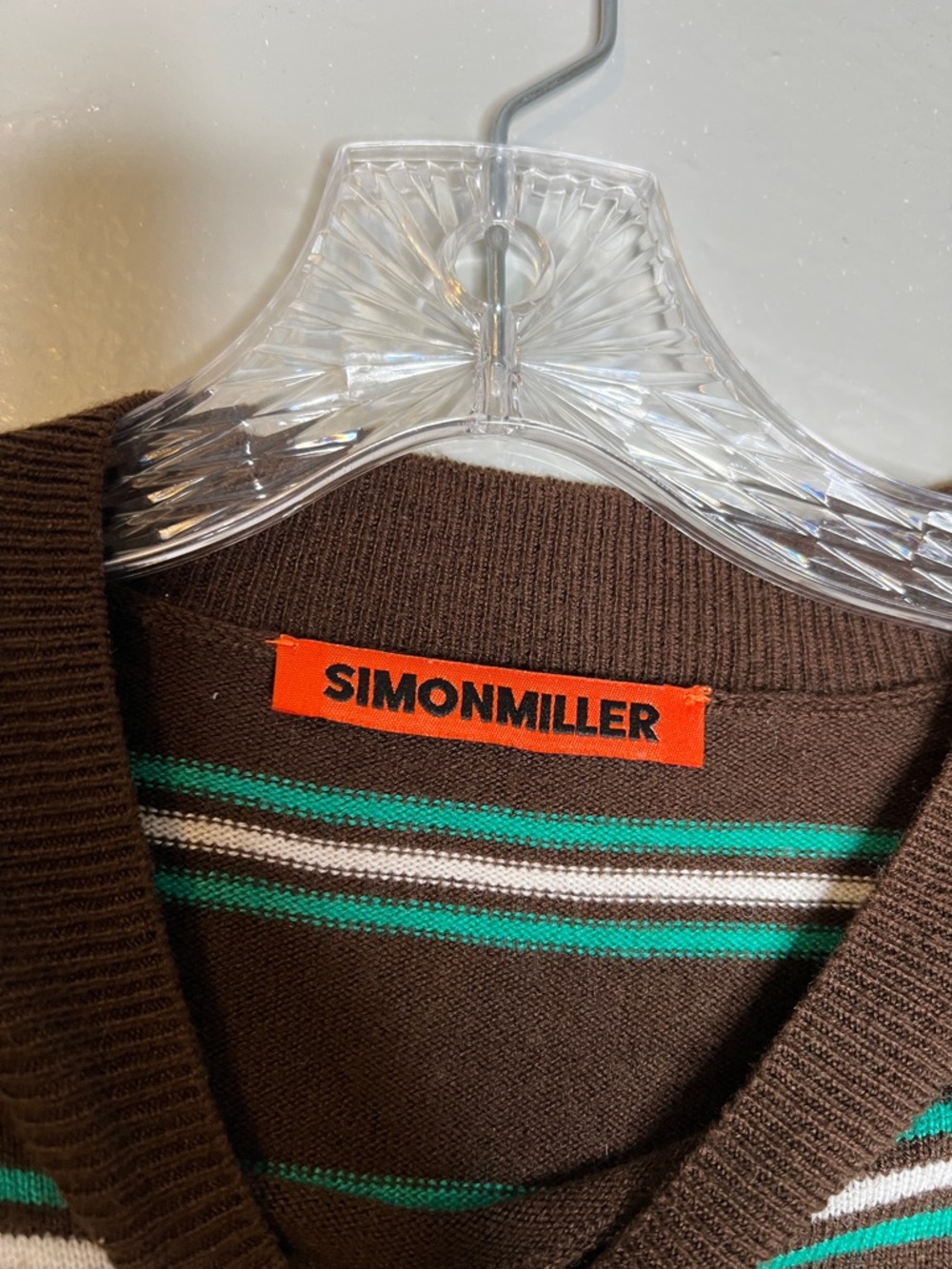 Simon Miller Women's Green Pip Poplin Combo Dress Small Wool blend - Picture 4 of 5